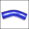Silicone hose 45°,  6,5mm blue