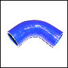Silicone hose 90°,  6,5mm blue