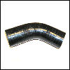 Silicone hose 45°,  6,5mm black